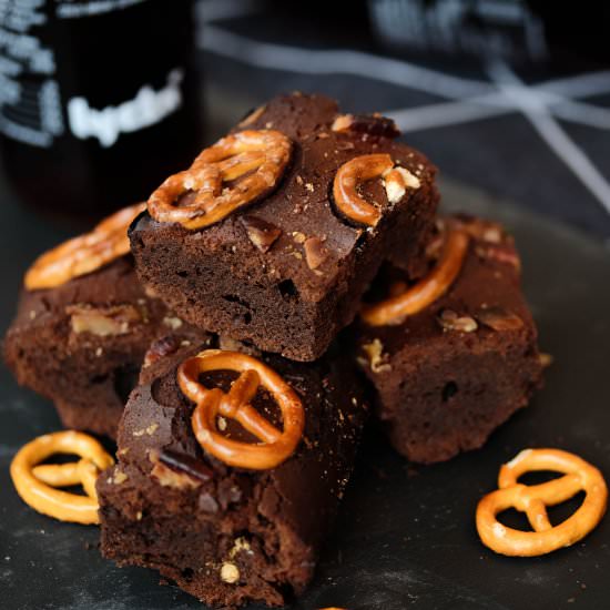 Cold Brew Coffee & Brezel Brownies