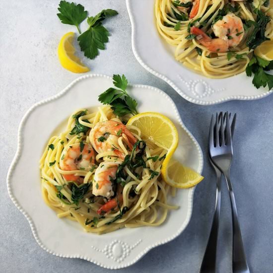 Linguine with Shrimp & Arugula