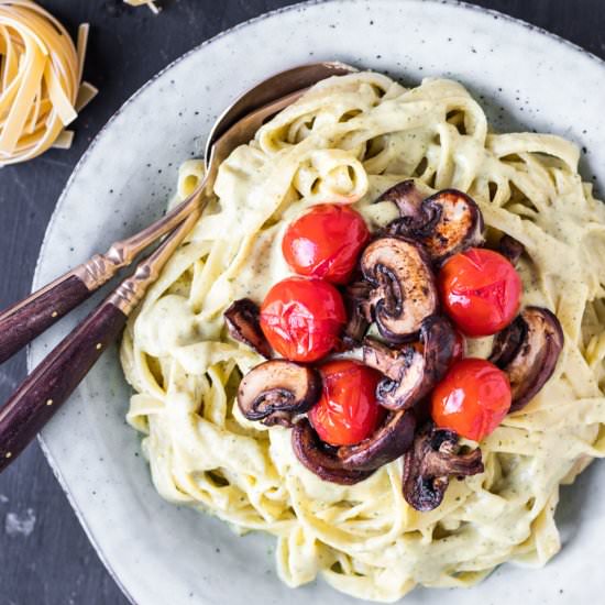 Pasta In Vegan Courgette Cream