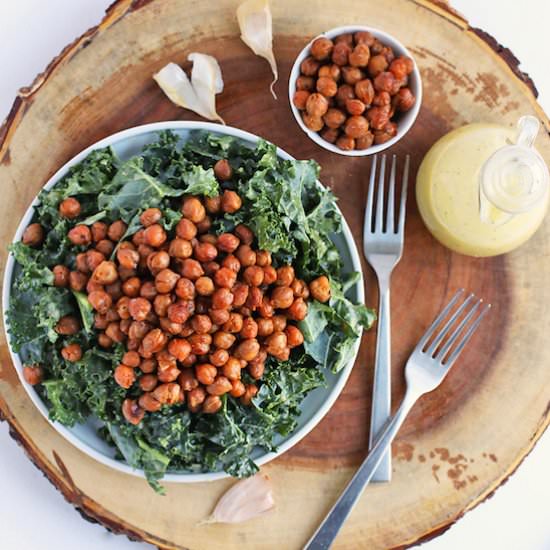 Kale Salad w/ Bacon Chickpeas
