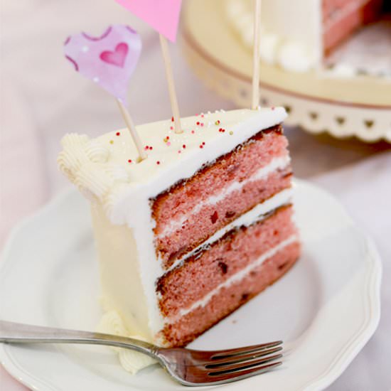 Pink From Scratch Strawberry Cake