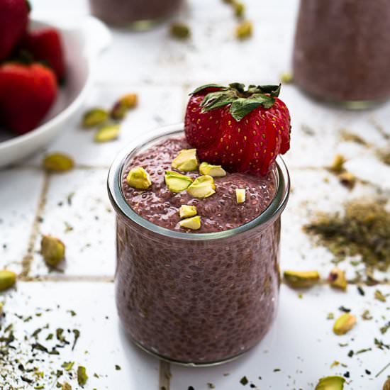 Chamomile Strawberry Chia Pudding