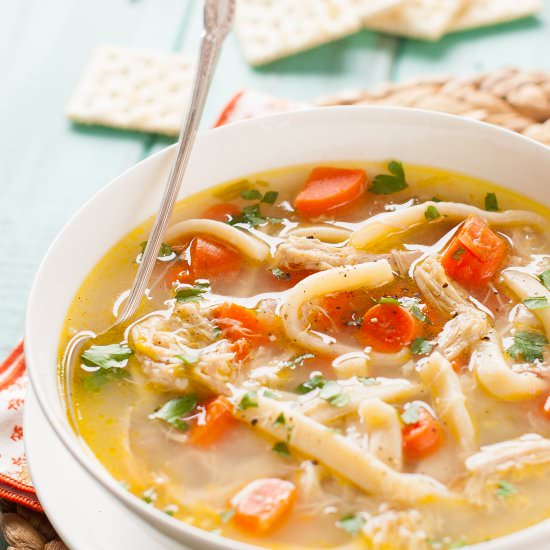 Clean Eating Crock Pot Chicken Noodle Soup