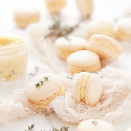 Orange Thyme Macarons