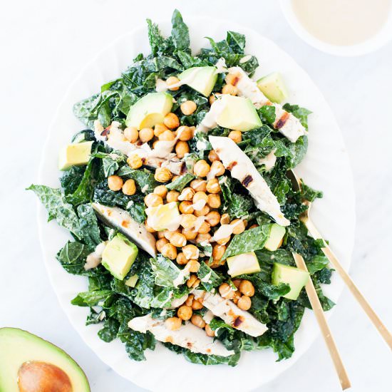 Kale Tahini Caesar Salad