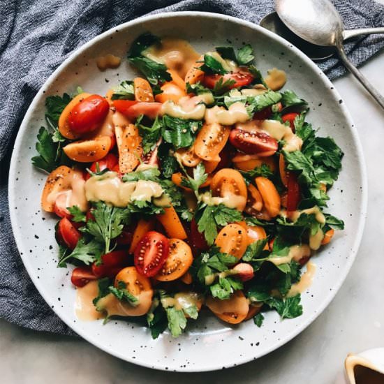 Tomato Salad with Miso Dressing