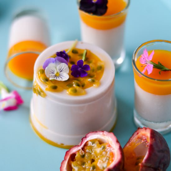 Passion fruit Coconut Pana cotta