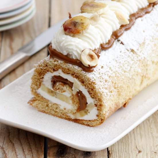 Banana Dulce de Leche Cake Roll