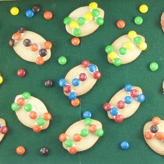 Superbowl M&M Football Cookies