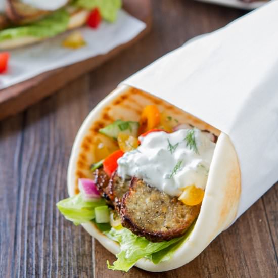 Greek Turkey Gyros with Tzatziki