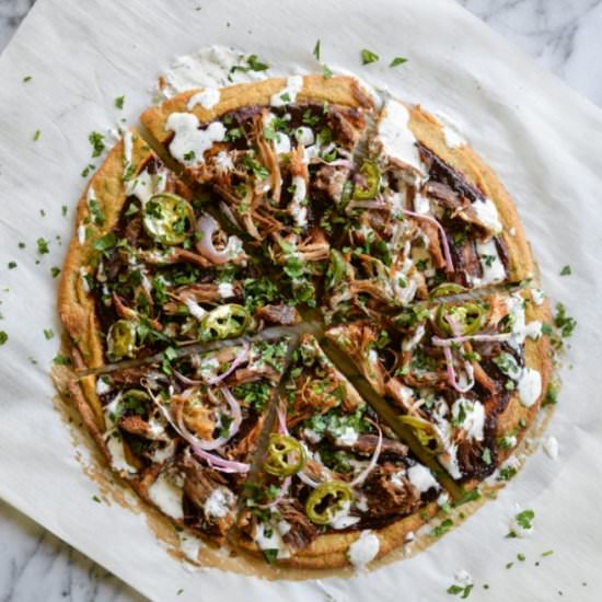 BBQ Pork Plantain Pizza