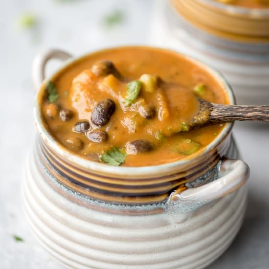 Spicy Vegan Black Bean Soup