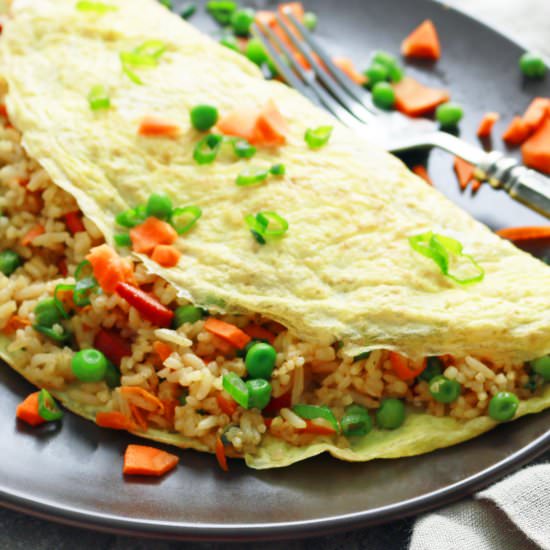 Hot Dog Fried Rice with Omelette