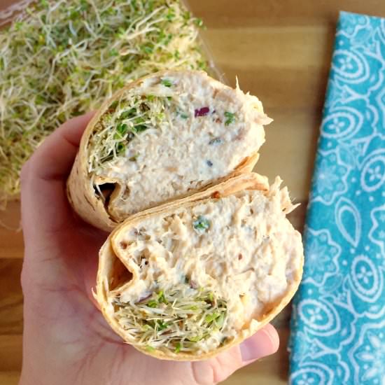 Tuna Salad Wrap with Bacon Mayo