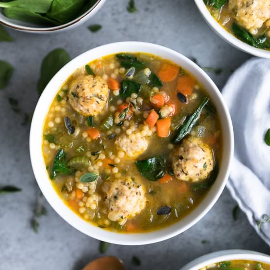 Mini Meatball Chicken Noodle Soup
