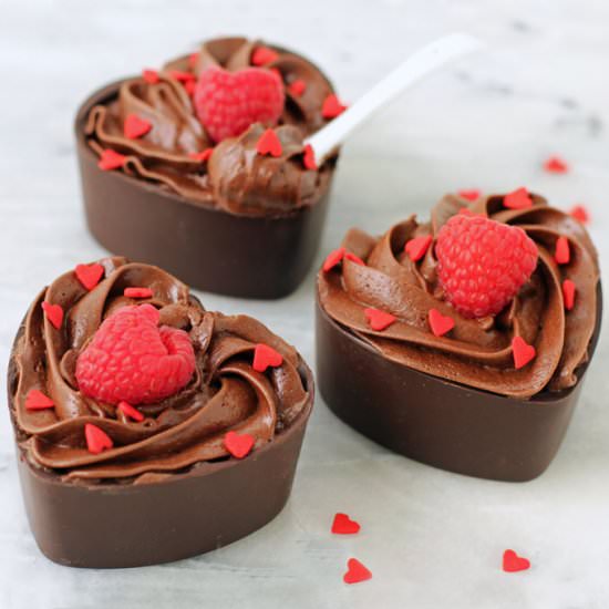 Chocolate Mousse Cup Hearts