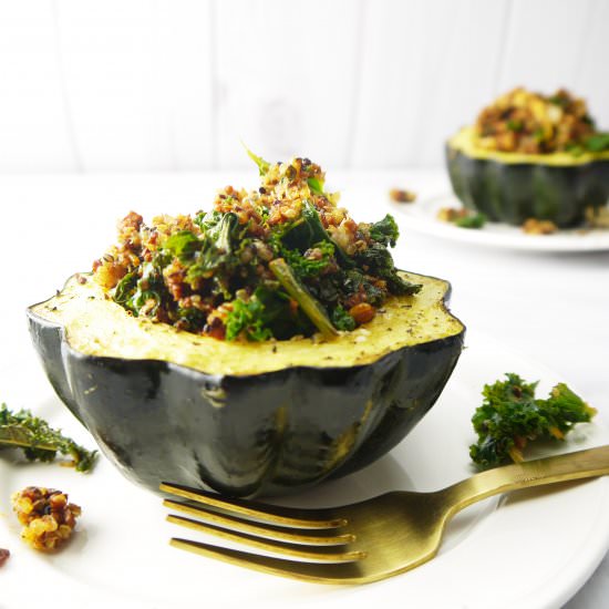 Choriza and Quinoa Stuffed Squash