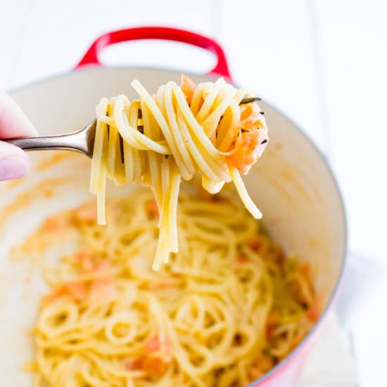 Spaghetti with Tomato Creme Fraiche