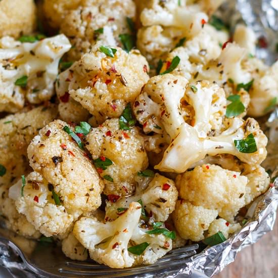 Brown Butter Cauliflower Foil Packs