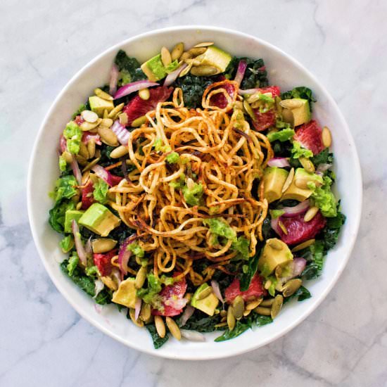 Kale Salad with Taco Sweet Potato