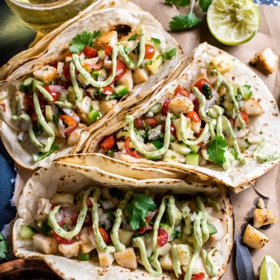 Scallop Tacos with Pineapple Salsa
