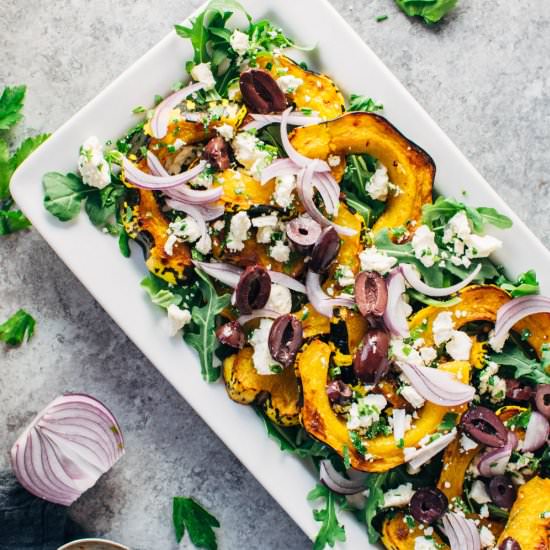 Roasted Squash Greek Salad