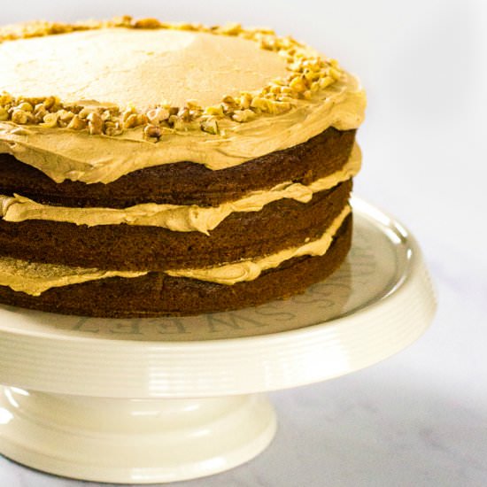 Ultimate Vegan Coffee & Walnut Cake