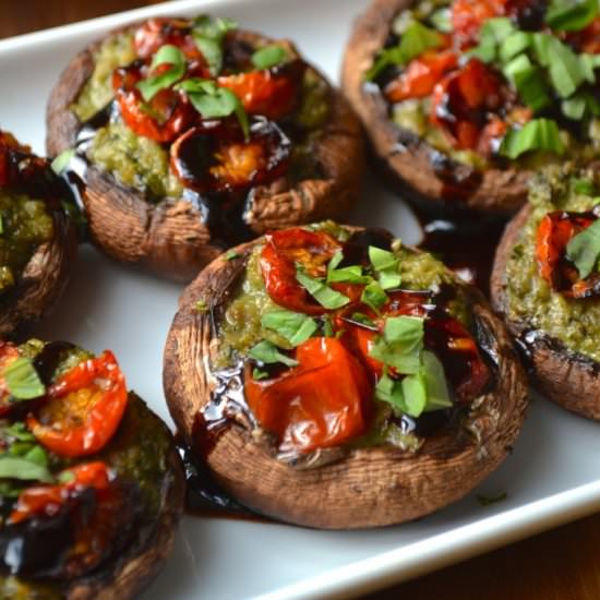 Pesto Stuffed Mushrooms