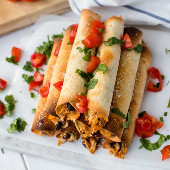 Oven-Baked Chicken Taquitos