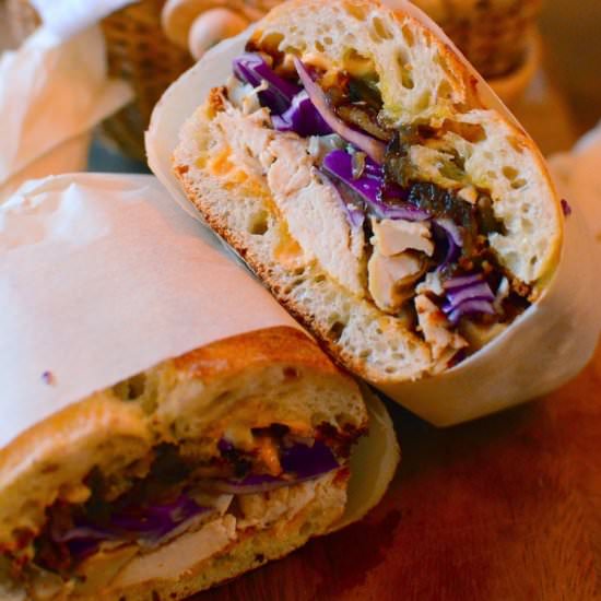 Grilled Chicken & Cabbage Sandwich