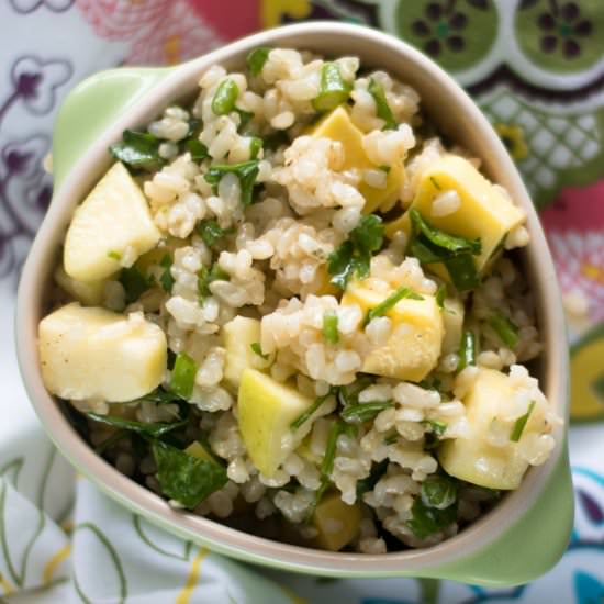 Vegan Cheddar, Apple and Rice Salad