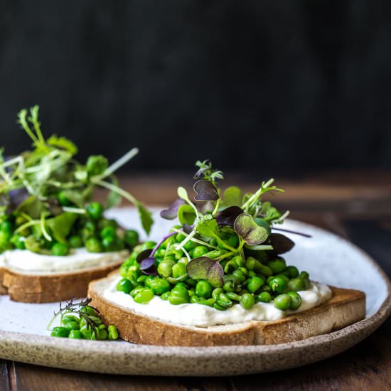Smashed Basil Peas + Greek Yoghurt