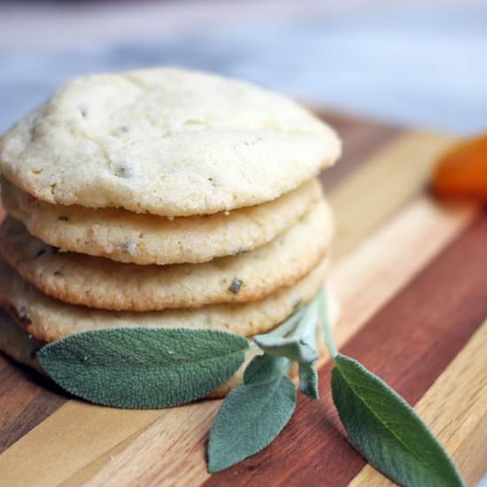 Vegan Apricot Sage Cornmeal Cookies