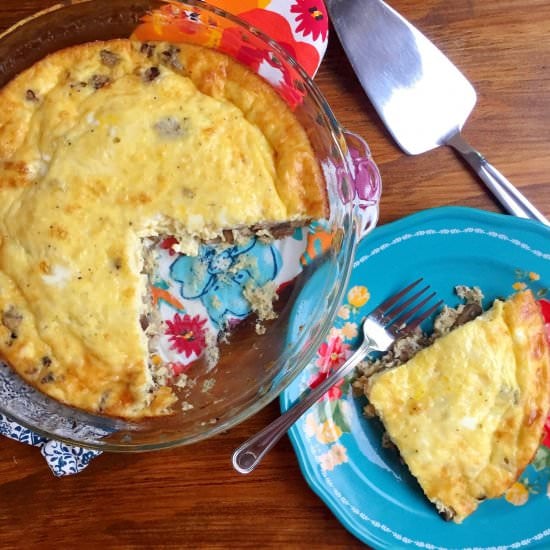 Mushroom Crustless Quiche