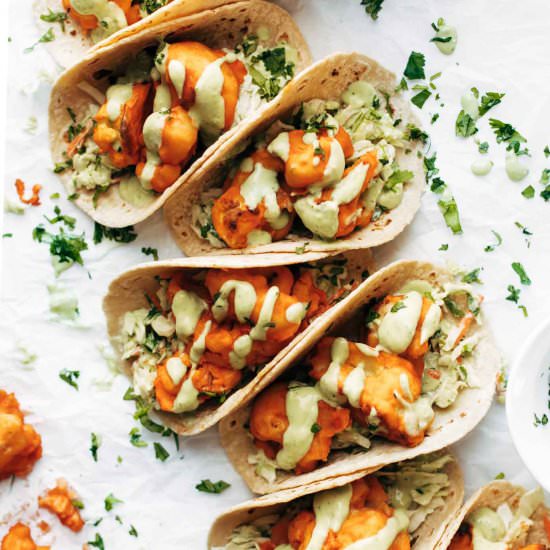 Buffalo Cauliflower Tacos