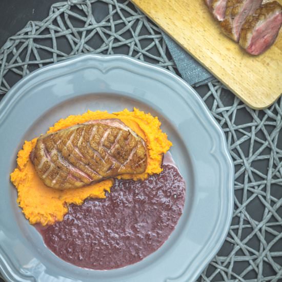Pan fried duck breast