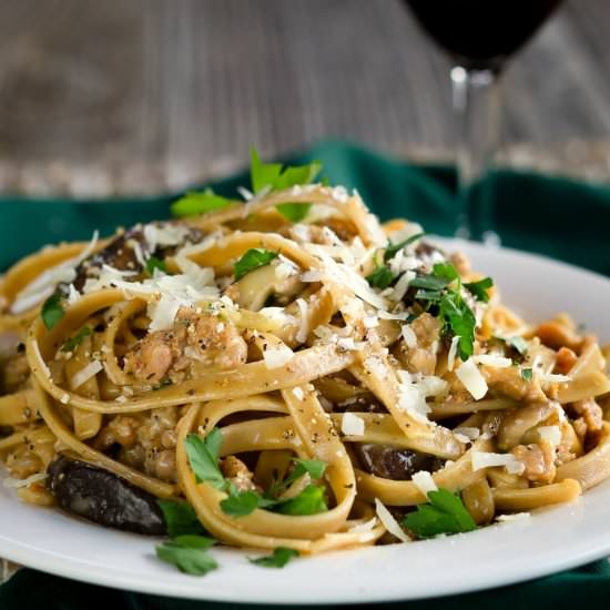Fettuccine with Sausage & Mushroom