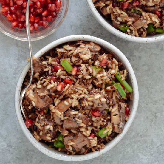 Mushroom, Feta & Pomegranate Rice