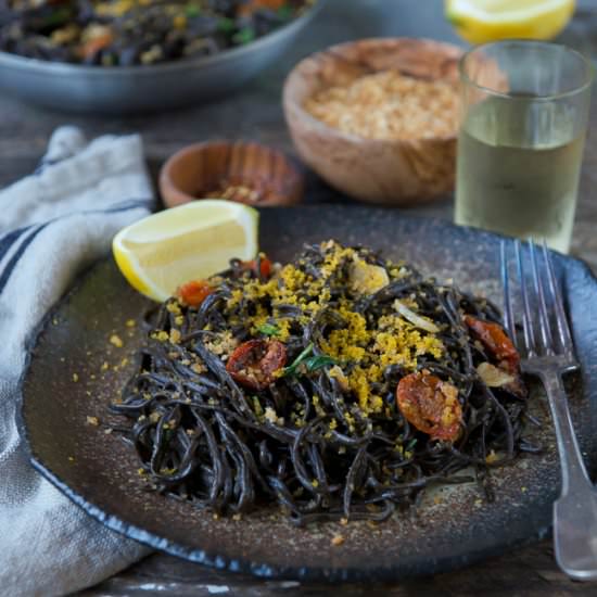Squid Ink Pasta with Bottarga
