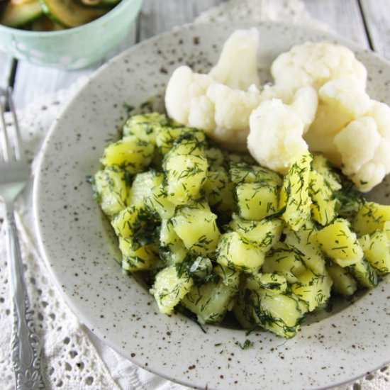 Butter Dill Potatoes with Cauliflower