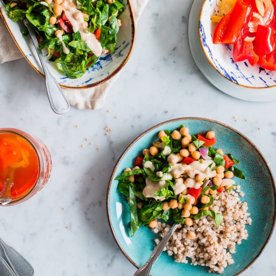 Spinach salad with Pickled Peppers