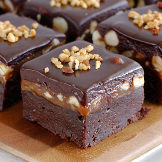 Hazelnut Caramel Brownies
