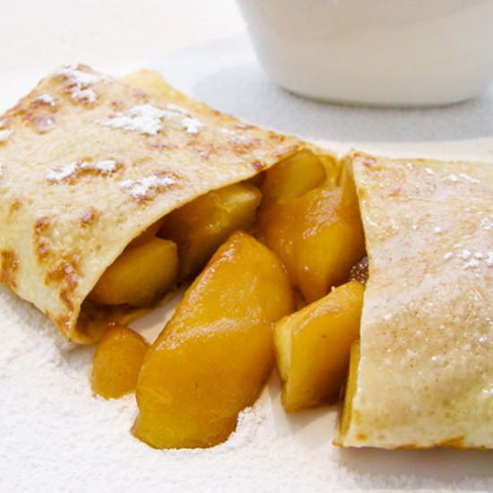 Caramel apple crepes