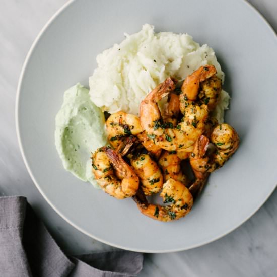Paleo Spicy Shrimp w/Avocado Aioli