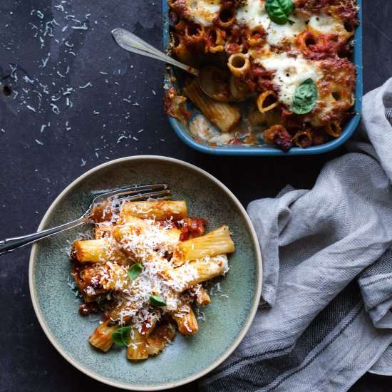 SPICY CHORIZO ARRABBIATA PASTA BAKE