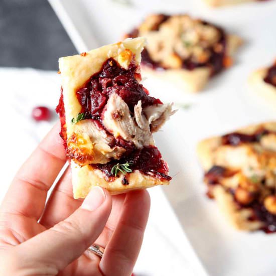 Cranberry Turkey Puff Pastry Tarts