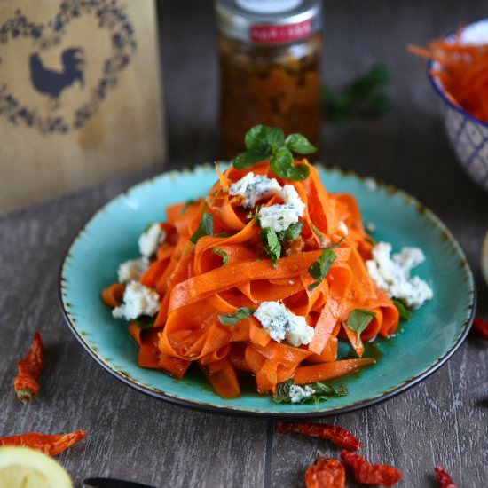 Harissa Carrot Ribbon Salad
