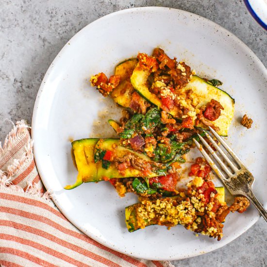 spicy beef zucchini bake