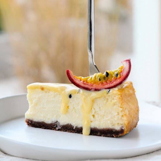 Creamy passion fruit cheesecake