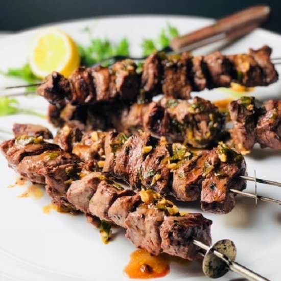 Steak Tips With Rojo Chimichurri